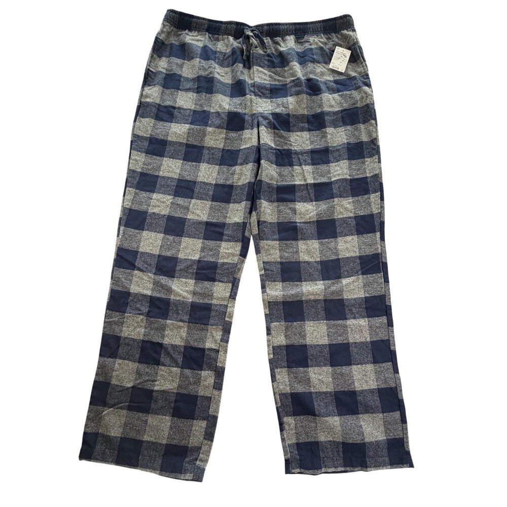 Sonoma Goods For Life Pajama Pants Mens 2XLT Blue Plaid Flannel Big Tall Lounge